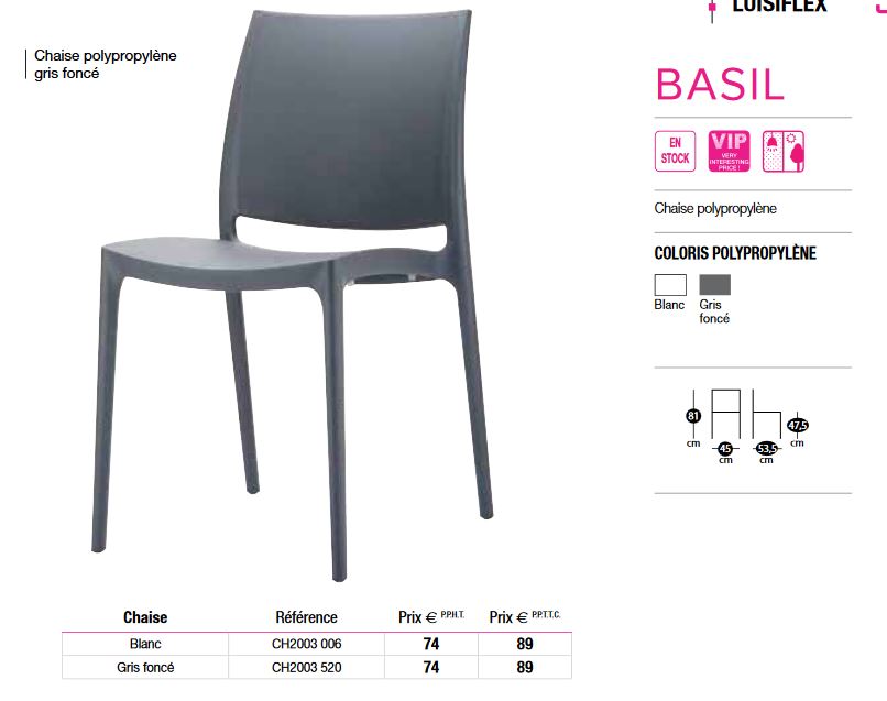 Chaise gris foncè BASIL